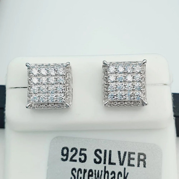 "925 Sterling Silver Cubic Zirconia Earrings, UU1P6A6106